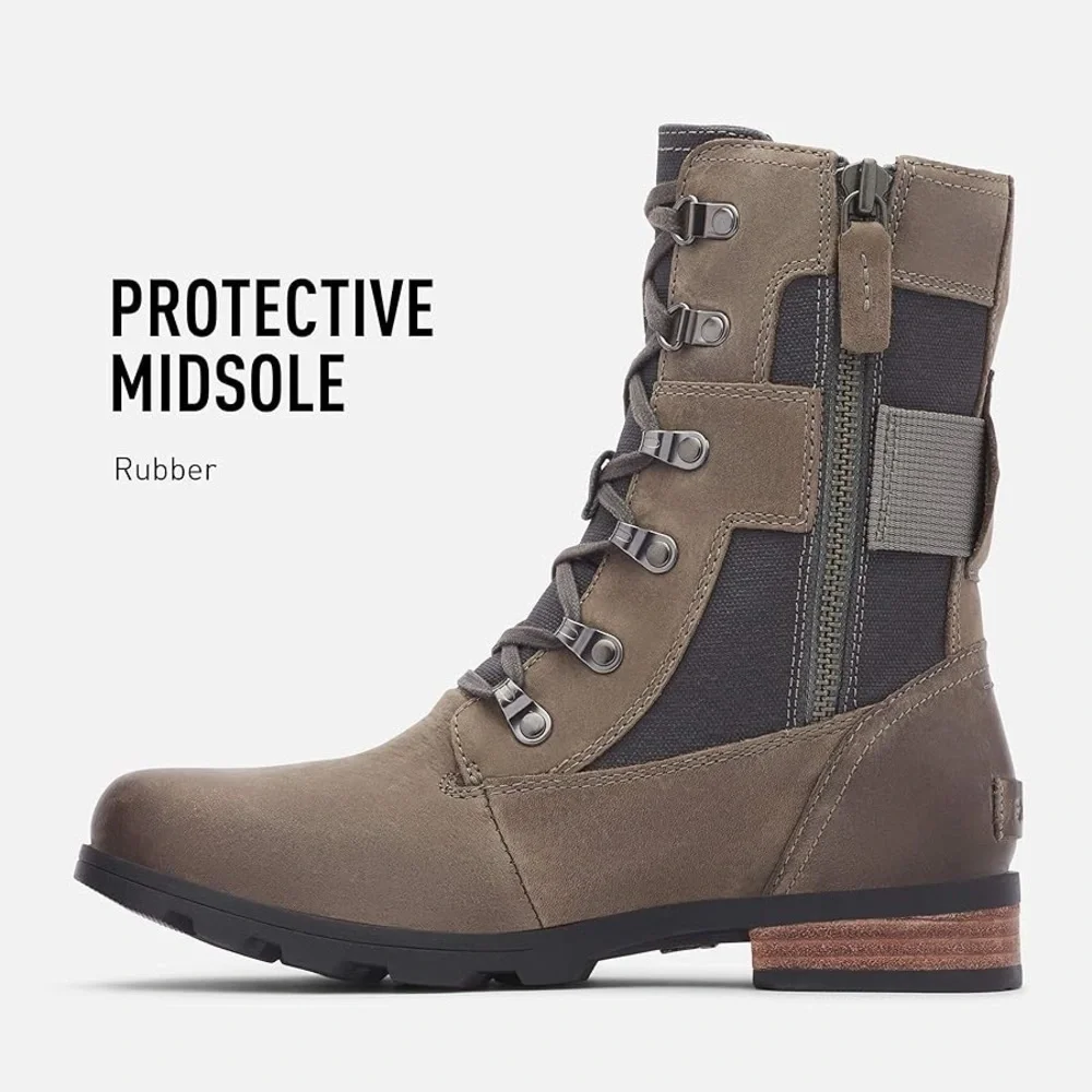 Sorel Women's Emelie Conquest Boot Light & Heavy Rain Waterproof Quarry Sz 10 - Picture 12 of 13